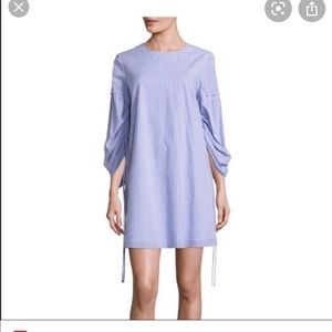 Tibi ELLIOT STRIPE TRAPEZE DRESS